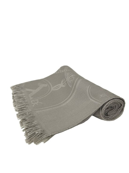 Hermes Accessories - Hermes Shawl Gray Cashmere Silk Scarf